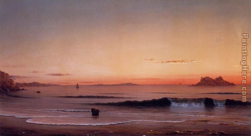 Twilight, Singing Beach painting - Martin Johnson Heade Twilight, Singing Beach art painting